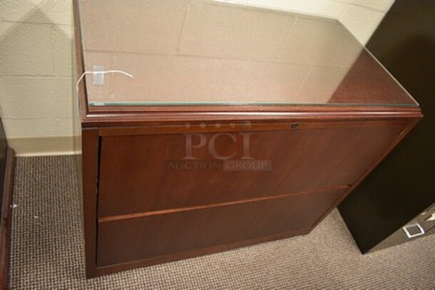 Wooden File Cabinet. 36x19x30 - Image 1 of 6