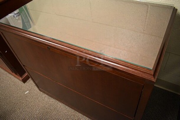 Wooden File Cabinet. 36x19x30 - Image 3 of 6