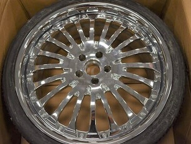 Chrome! Used Once Bentley Rim With  21" Tire. Can Be Used For Bentley GT or GTC Models! - Image 1 of 6