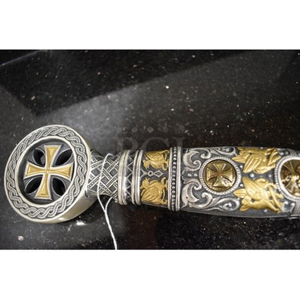 AWESOME! Knights Templar Sword Silver Beautiful Silver Sword of Templar Order. Symbols of Knights Templar-Templar Cross and Seal. 46x1x9 - Image 7 of 9