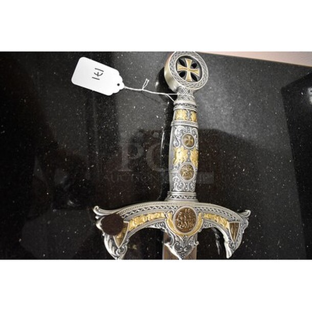 AWESOME! Knights Templar Sword Silver Beautiful Silver Sword of Templar Order. Symbols of Knights Templar-Templar Cross and Seal. 46x1x9 - Image 8 of 9