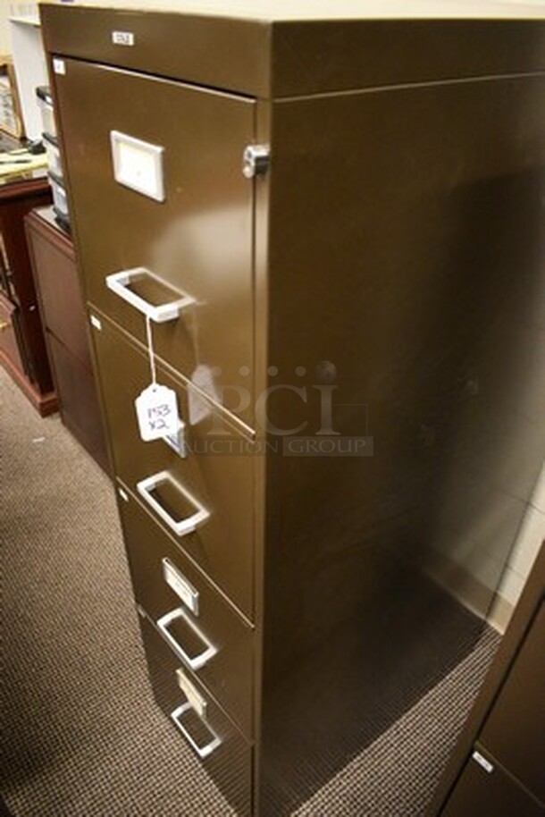 2 Cole Brand 4 Drawer File Cabinet. 15x27x52. 2x Your Bid! - Image 2 of 5
