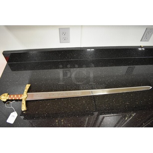 COOL! Sword of Richard the Lionheart With Stainless Steel Blade And Etchings! 40x1x7 - Image 2 of 10