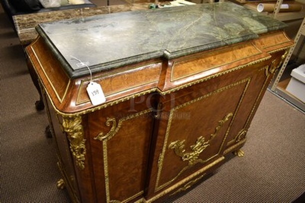 EXQUISITE! Wooden Chest With Marble Top and Drawer. 50x22x44. - Image 2 of 8