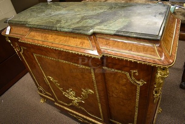 EXQUISITE! Wooden Chest With Marble Top and Drawer. 50x22x44. - Image 3 of 8