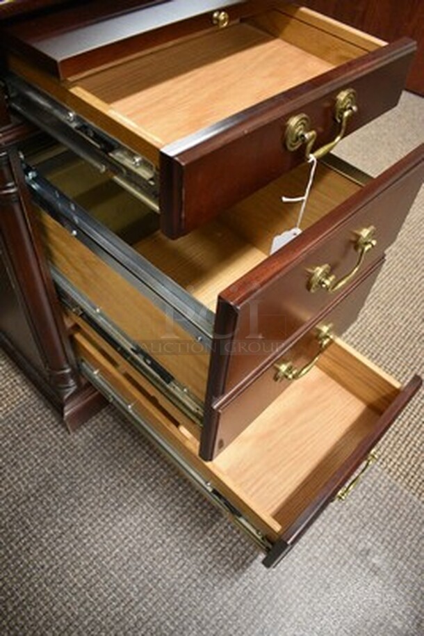 OFS Brand Wooden Desk With Glass Table Top! 70x35x32 - Image 5 of 9