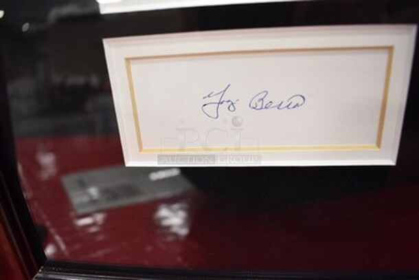 AMAZING! Picture of Hall of Famers Joe DiMaggio, Mickey Mantle, Yogi Berra, Whitey Ford, and Phil Rizzuto with Roger Maris. AUTOGRAPHED by Joe DiMaggio, Mickey Mantle, Yogi Berra, Whitey Ford, and Phil Rizzuto with Roger Maris! Comes With Letter of Authenticity! 28x1x30 - Image 7 of 12