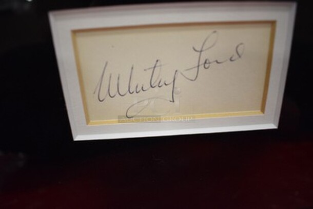 AMAZING! Picture of Hall of Famers Joe DiMaggio, Mickey Mantle, Yogi Berra, Whitey Ford, and Phil Rizzuto with Roger Maris. AUTOGRAPHED by Joe DiMaggio, Mickey Mantle, Yogi Berra, Whitey Ford, and Phil Rizzuto with Roger Maris! Comes With Letter of Authenticity! 28x1x30 - Image 8 of 12