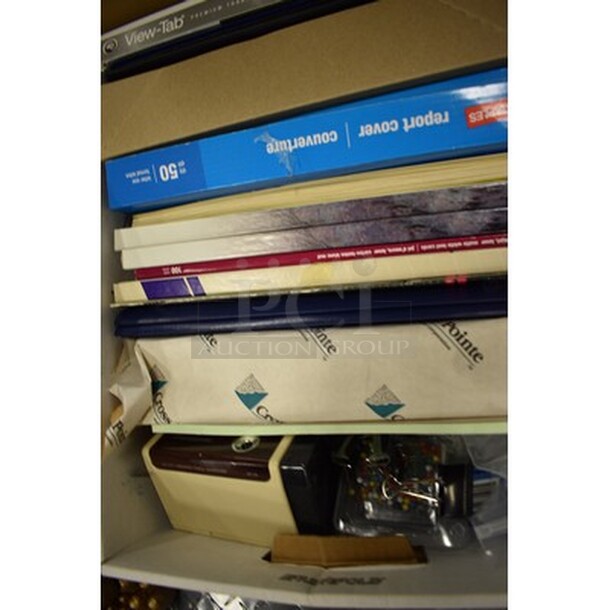 Lot Of Various Office Supplies Including Paper, Electric Pencil Sharpener, and File Folders! - Image 5 of 6