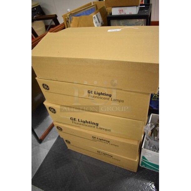 5 Boxes of GE Lighting Fluorescent Light Bulbs. 40 Watt. 5x Your Bid!