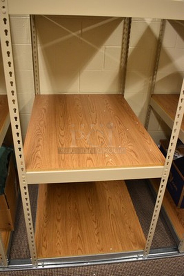 6 Metal Moving Shelving Units On 20ft Metal Track! 6x Your Bid. Contents Not Included! Shelves 30x42x60 - Image 6 of 9