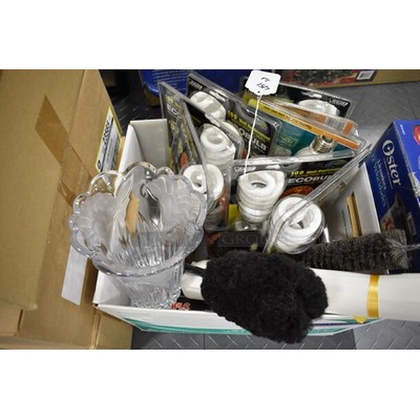 ALL IN ONE MONEY! Includes Decorative Vase, Light Bulbs, and Dusters - Image 1 of 4