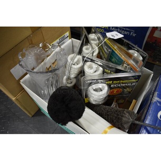 ALL IN ONE MONEY! Includes Decorative Vase, Light Bulbs, and Dusters - Image 2 of 4