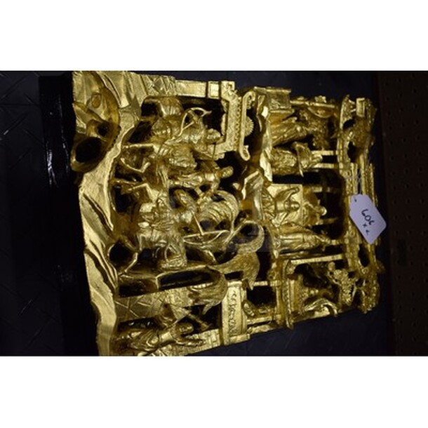 2 AWESOME! Gold and Black Colored Wall Decor! 12x2x17. 2x Your Bid! - Image 3 of 4