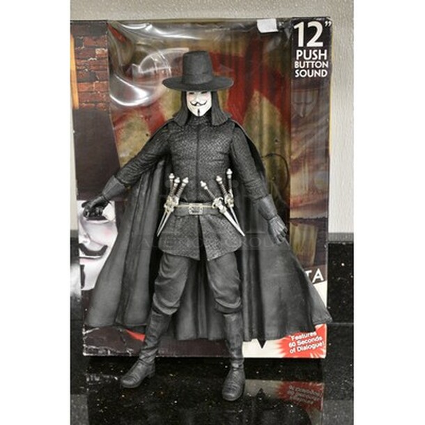 V For Vendetta Action Figure With Original Box! 8x1x12. Tested and Working! - Image 1 of 9