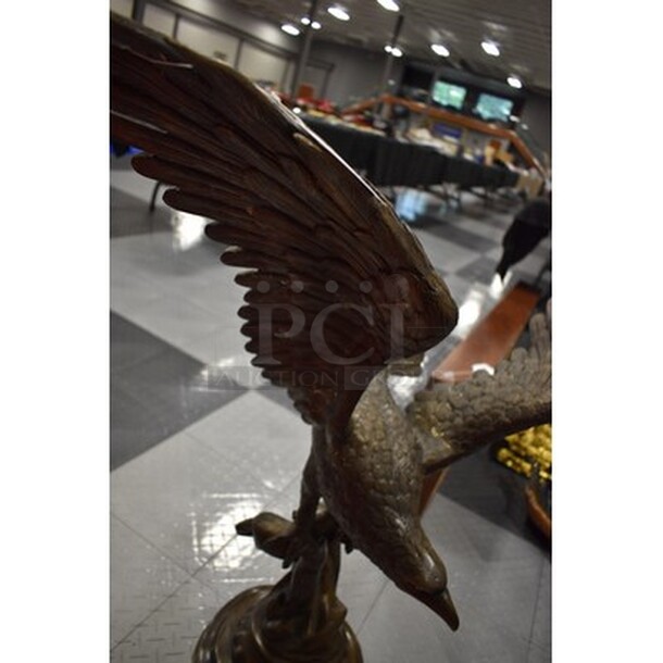 INCREDIBLE! Brown Colored Falcon Statue! 32x18x33. - Image 5 of 6