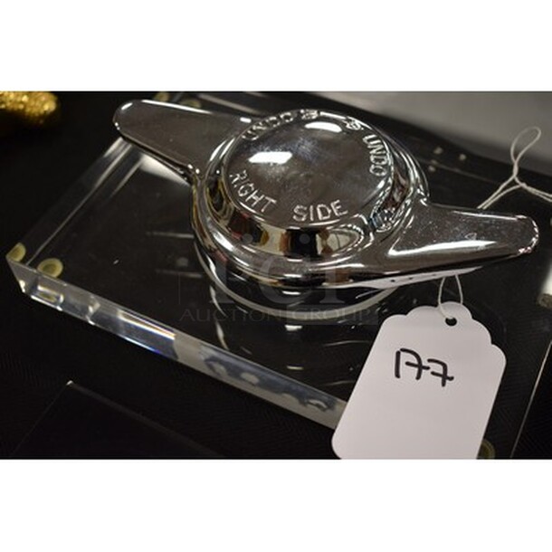 WOW! Aston Martin Knob On Glass Plaque. 9x5x4 - Image 1 of 5