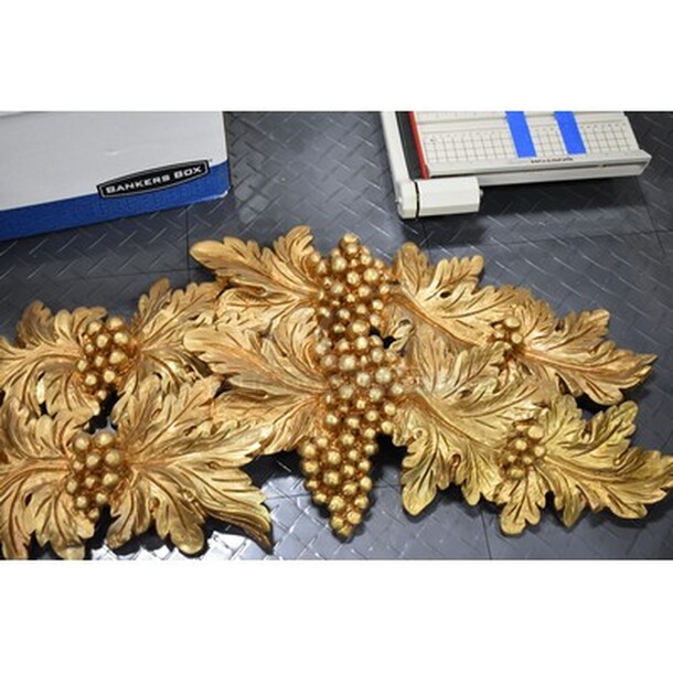 2 Brass Colored Decorative Wall Art. 32x1x11. 2x Your Bid! - Image 1 of 4