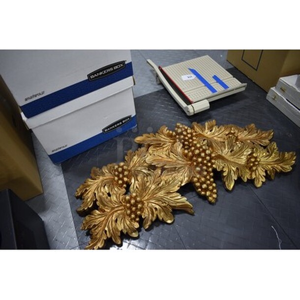 2 Brass Colored Decorative Wall Art. 32x1x11. 2x Your Bid! - Image 3 of 4