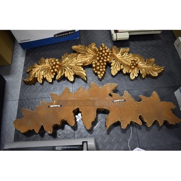2 Brass Colored Decorative Wall Art. 32x1x11. 2x Your Bid! - Image 4 of 4