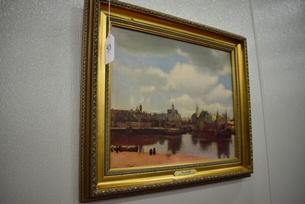 AMAZING! View of Deft Painting  Johannes Vermeer From Art Dealer Ed Mero! 22x3x19 - Image 3 of 9