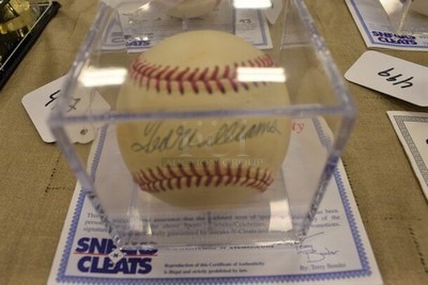 AWESOME! Baseball Autographed By Ted Williams. Comes With Certificate of Authenticity!