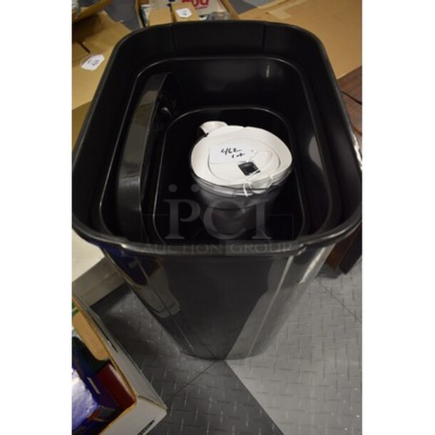 Trash Cans and Coffee Pot. ALL IN ONE MONEY! - Image 1 of 3