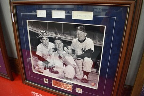 Cooperstown Collection Autographed Picture of New York Yankees Yogi Berra, Whitey Ford, and Mickey Mantle! Comes with Certificate of Authenticity.   - Image 2 of 11
