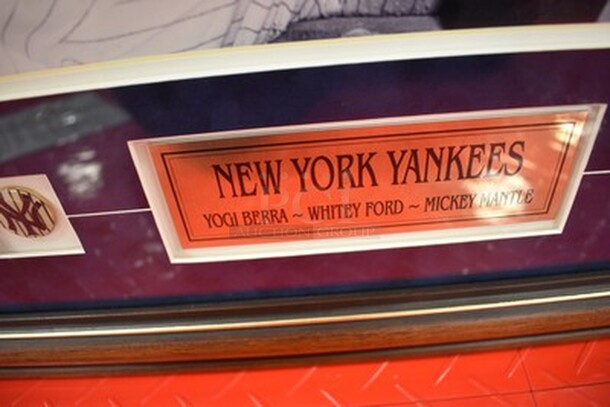Cooperstown Collection Autographed Picture of New York Yankees Yogi Berra, Whitey Ford, and Mickey Mantle! Comes with Certificate of Authenticity.   - Image 7 of 11