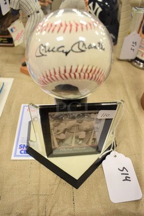 Autographed Mickey Mantle Baseball With Trading Card! Comes With Certificate of Authenticity!