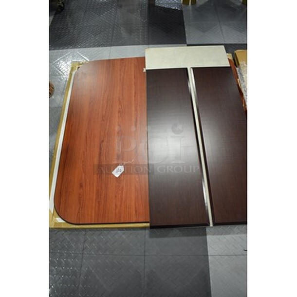 3 Bamboo Office Chair Mats With Original Packaging! 46x1x46. 3x Your Bid!
