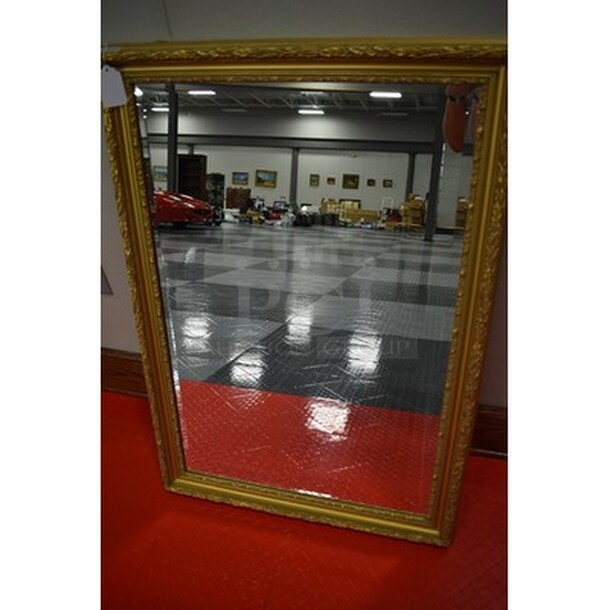 INCREDIBLE! Mirror In Custom Gold Colored Frame! 28x1.5x40