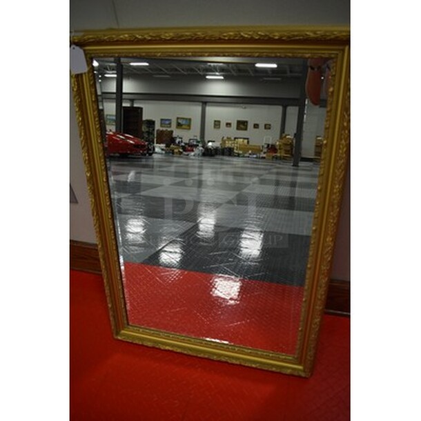INCREDIBLE! Mirror In Custom Gold Colored Frame! 28x1.5x40 - Image 1 of 6