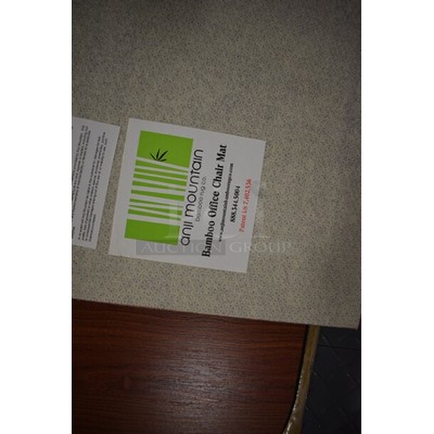 3 Bamboo Office Chair Mats With Original Packaging! 46x1x46. 3x Your Bid! - Image 3 of 4