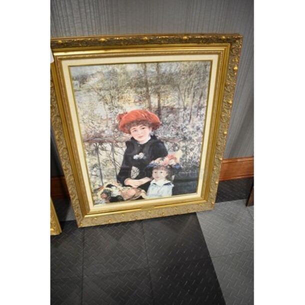 ASTOUNDING! On The Terrace Pierre Auguste Renoir Painting In Custom Frame From Art Dealer Ed Mero! 30x2x36