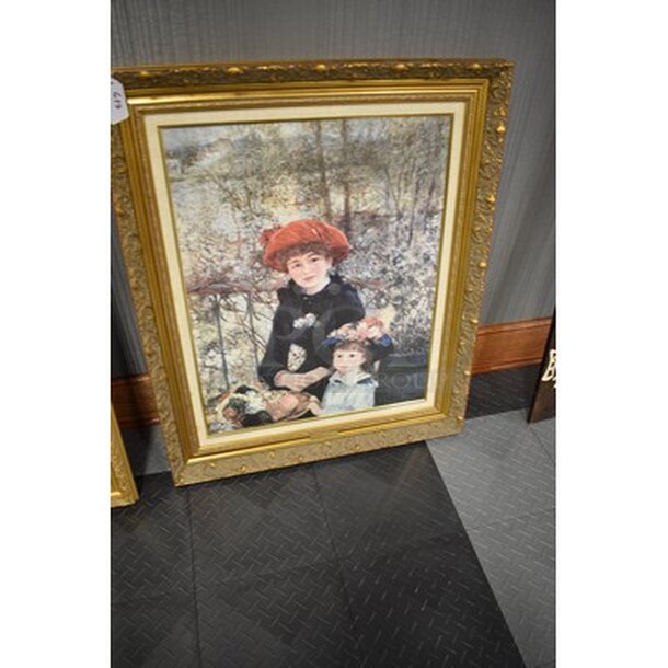 ASTOUNDING! On The Terrace Pierre Auguste Renoir Painting In Custom Frame From Art Dealer Ed Mero! 30x2x36 - Image 3 of 7