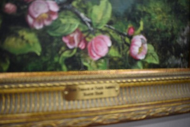 AMAZING! Ruby Throats of North America Oil Painting by Martin Heade In Golden Colored Frame From Art Dealer Ed Mero! 38x3x30 - Image 4 of 9