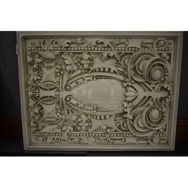 AMAZING! White Painted Wooden Wall Art! 41x2x32 - Image 1 of 5
