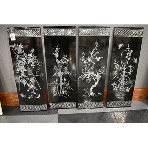 4 Black and White Painted Wall Art! 12x.5x35.5. 4x Your Bid! - Image 1 of 7