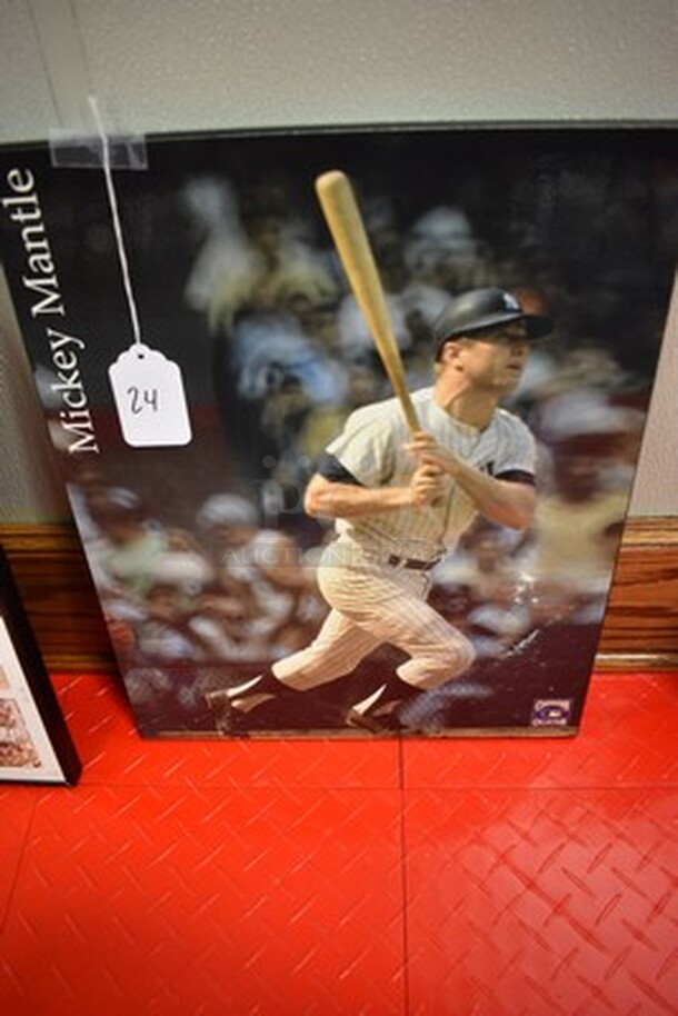 Cooperstown Collection Picture Of Mickey Mantle! 15x1x19
