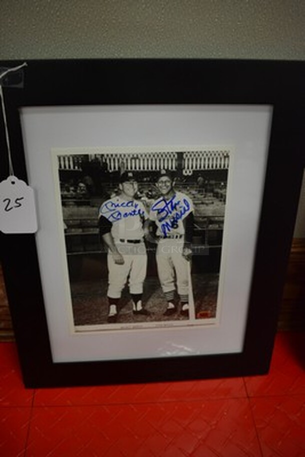 Autographed Picture of Mickey Mantle and Stan Musial Posing Together. Comes With Certificate of Authenticity! 14x1x17.5