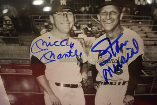 Autographed Picture of Mickey Mantle and Stan Musial Posing Together. Comes With Certificate of Authenticity! 14x1x17.5 - Image 2 of 10