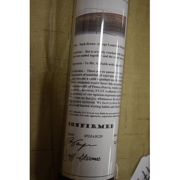 NEVER OPENED! Vintage Babe Ruth Dark Brown Louisville Slugger Bat! Comes With Certificate Of Authenticity!  - Image 4 of 7