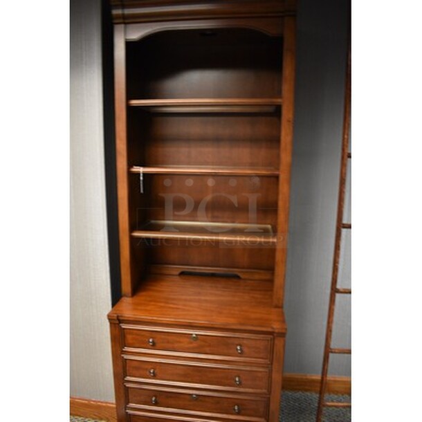 STUNNING! Hooker Furniture Book Base With Keys! 32x22x87 - Image 1 of 10