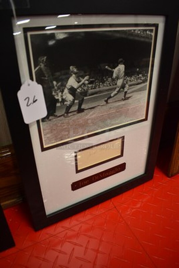 Autographed Joe DiMaggio Picture In Frame! Comes With Certificate of Authenticity. 14x1x18 - Image 3 of 7