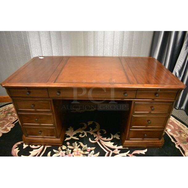 AMAZING! Hooker Furniture Wooden Executive Desk! 66x36x31.5  - Image 1 of 10