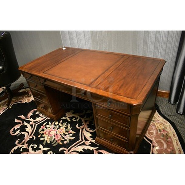 AMAZING! Hooker Furniture Wooden Executive Desk! 66x36x31.5  - Image 2 of 10