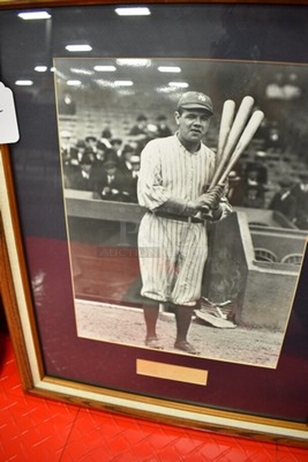 Autographed Picture of Babe Ruth In Wooden Frame. 19x1x23 - Image 4 of 8