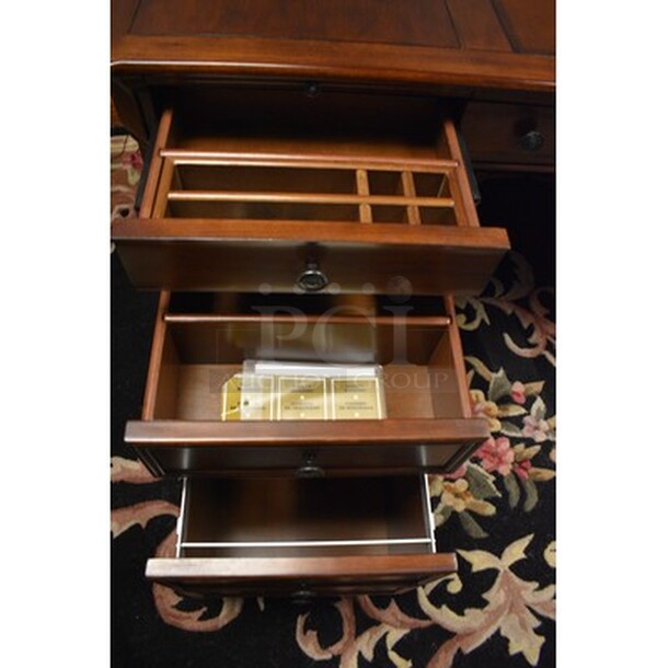 AMAZING! Hooker Furniture Wooden Executive Desk! 66x36x31.5  - Image 5 of 10