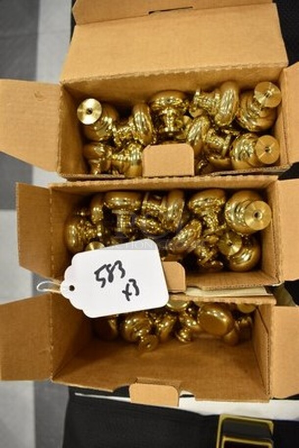 3 Boxes of Gold Colored Knobs! 3x Your Bid!
